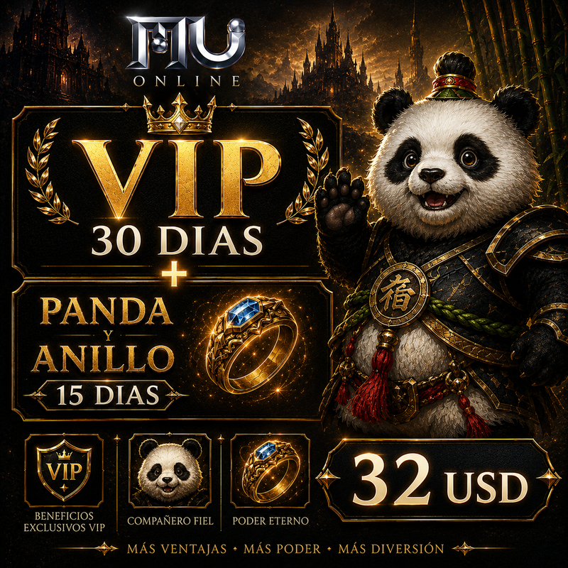 VIP 30 DIAS + PANDA Y ANILLO 15 DIAS