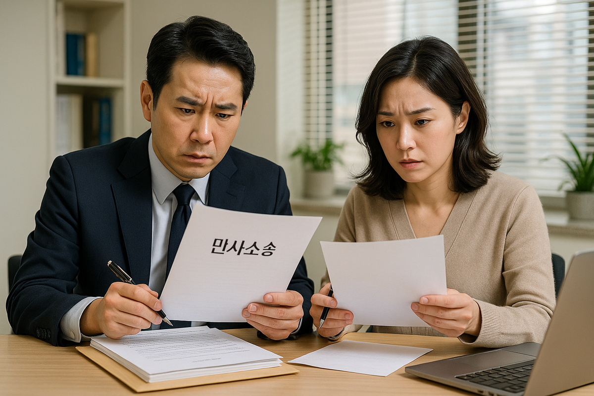 민사소송을 준비하는 한국인의 실사 이미지
