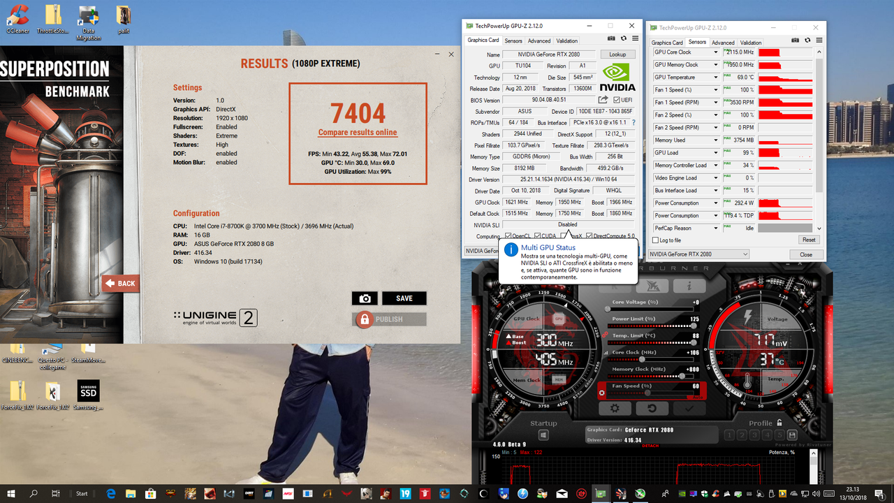 superposition oc 105-800 (ventola 100%) bios asus strix