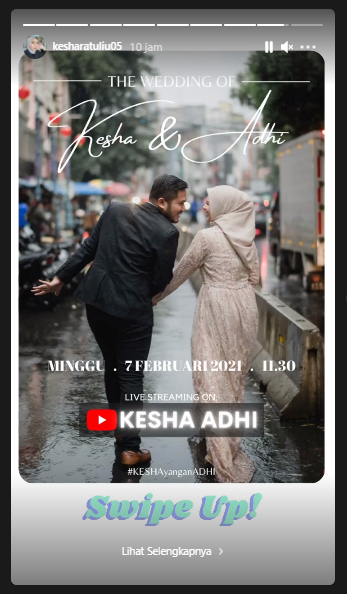 Kesha Ratuliu dan Adhi Permana hari ini menikah