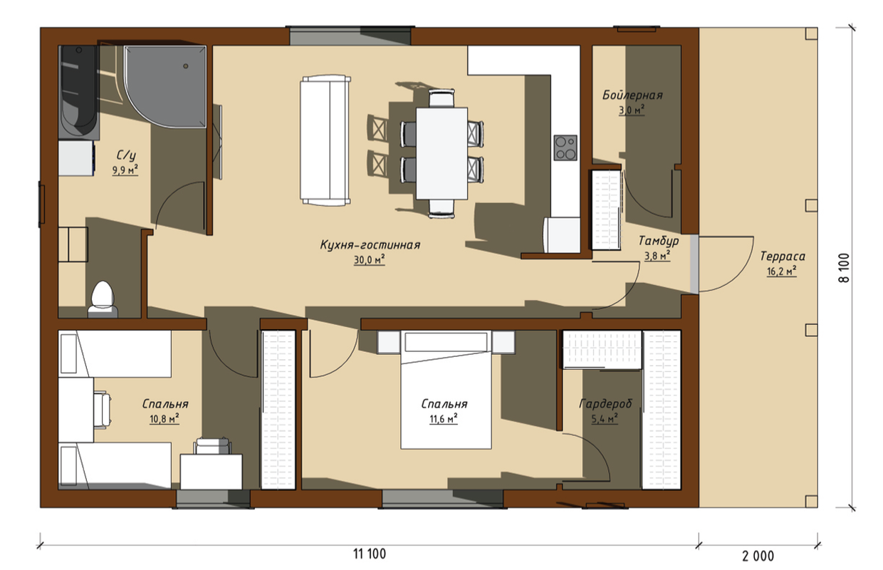 Рендер современного дома
