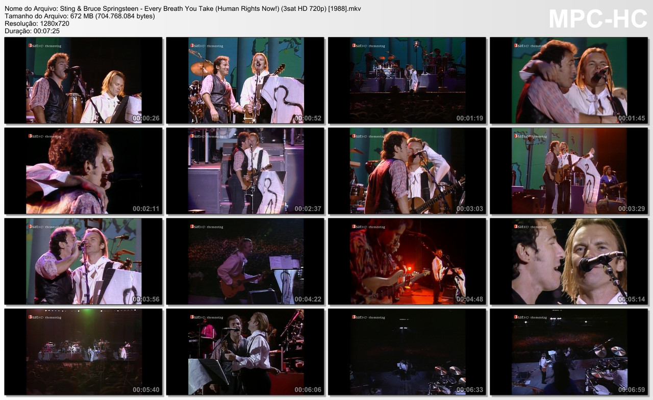 Sting & Bruce Springsteen - Every Breath You Take (Human Rights Now!) (3sat HD 720p) [1988]