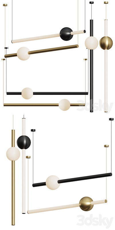 Orion Globe Linear Suspension Light by Lee Broom 