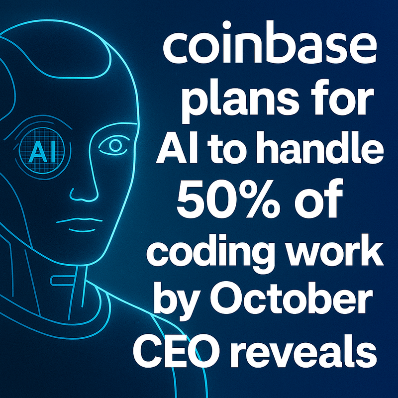 Coinbase plans for AI to handle 50% of coding work by October, CEO reveals.