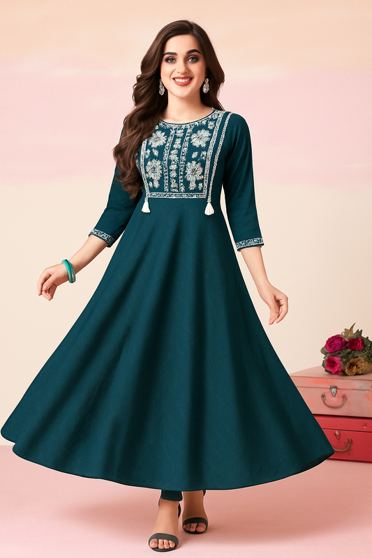 Tassel Embroidered Kurti Sets