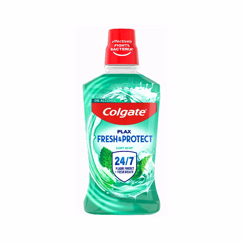 Colgate Plax mouthwash for removing plaque, mint flavor