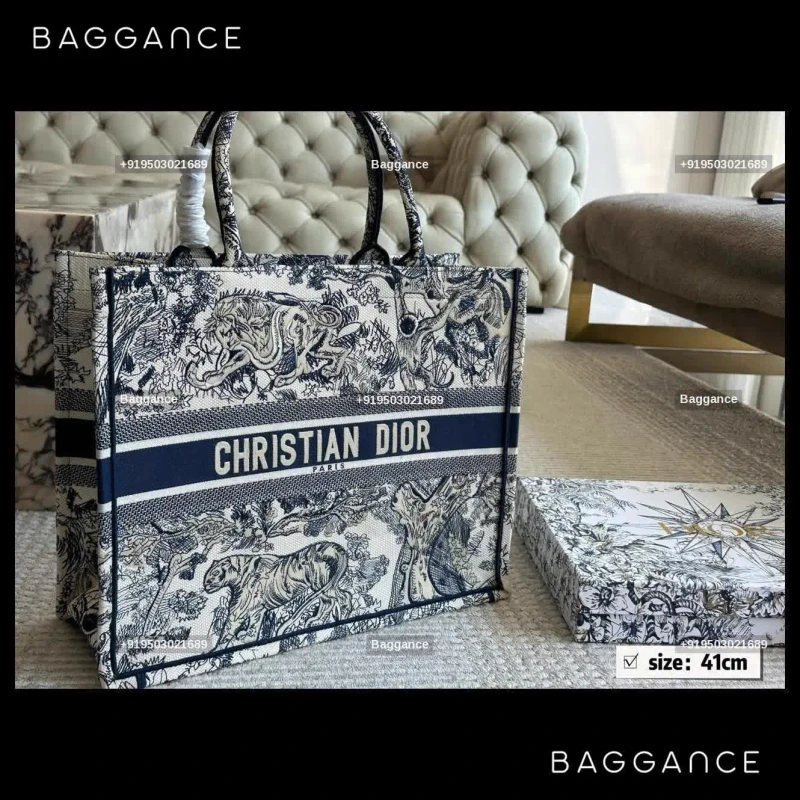 Dior Book Tote 2023 – Embroidered Canvas Shopper | Ref: EVDOFW-006 | 41cm