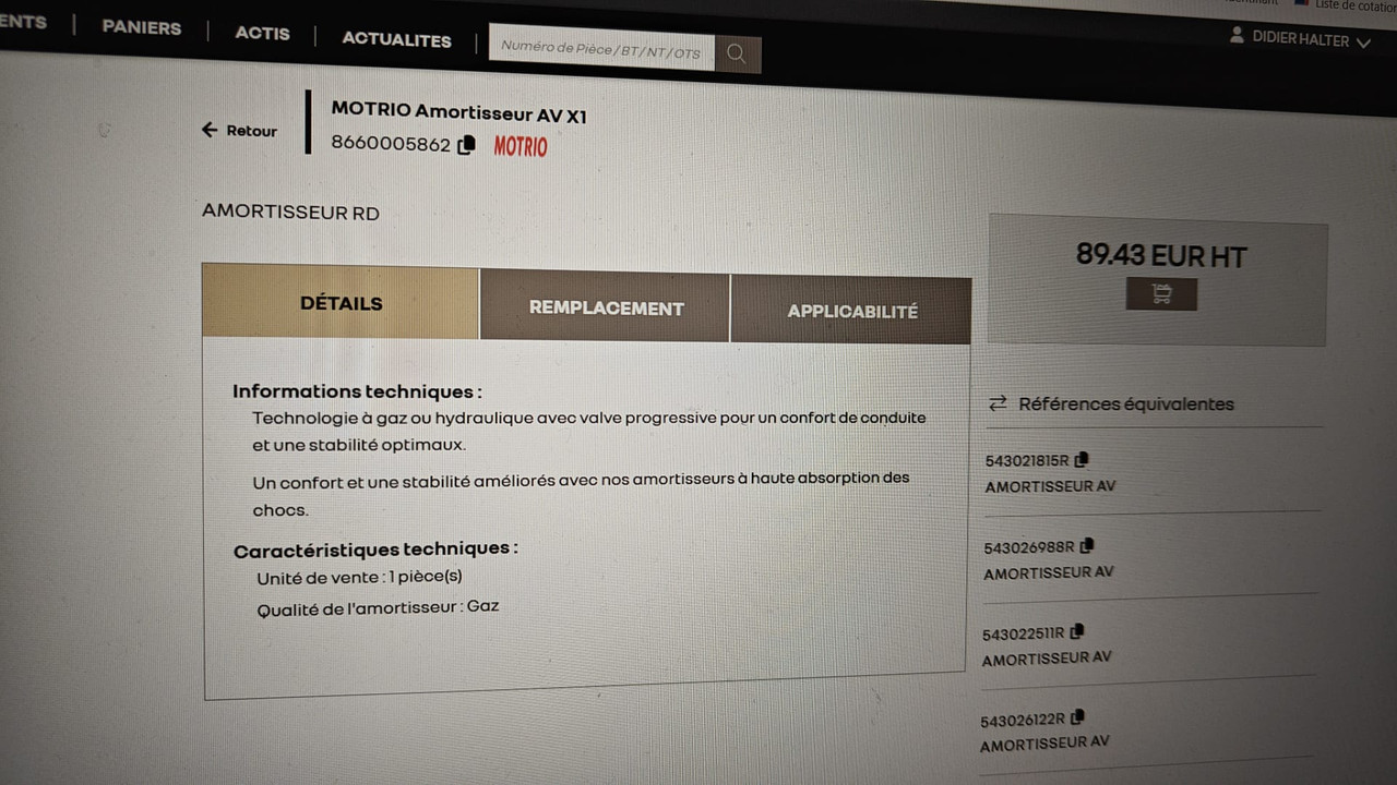 gaz amortisseur clio 3