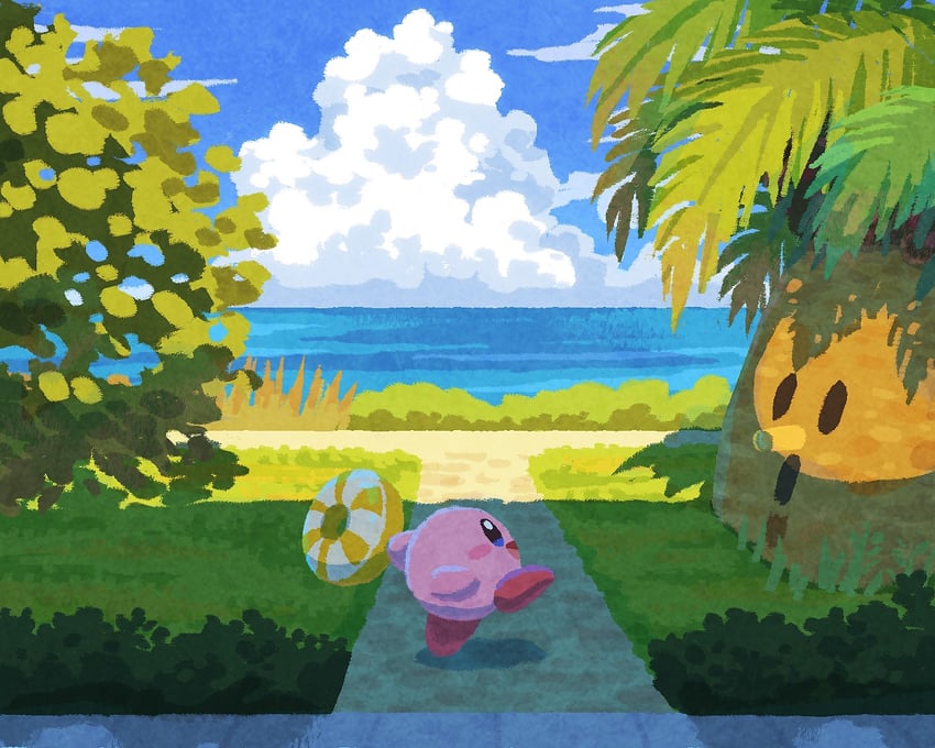 kirby-and-tropic-woods-kirby-drawn-by-mi