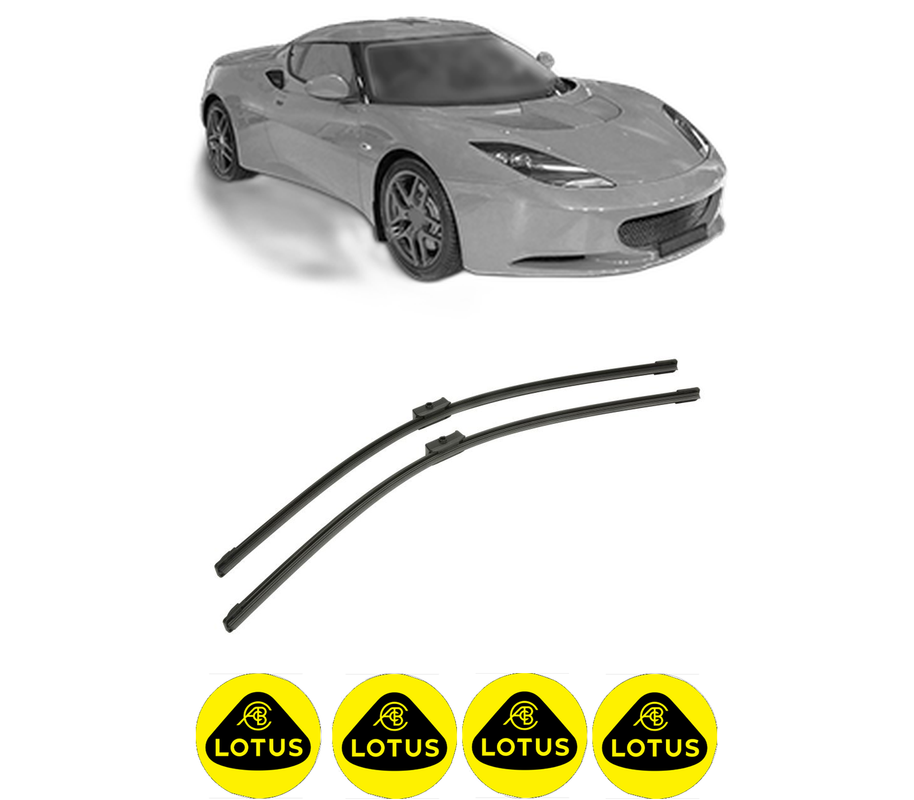 Set stergatoare auto LOTUS EVORA din 2009-2017, pentru parbriz auto, 2 bucati, Bosch Aerotwin, din cauciuc siliconat rezistent, 4 Stickere Auto LOTUS