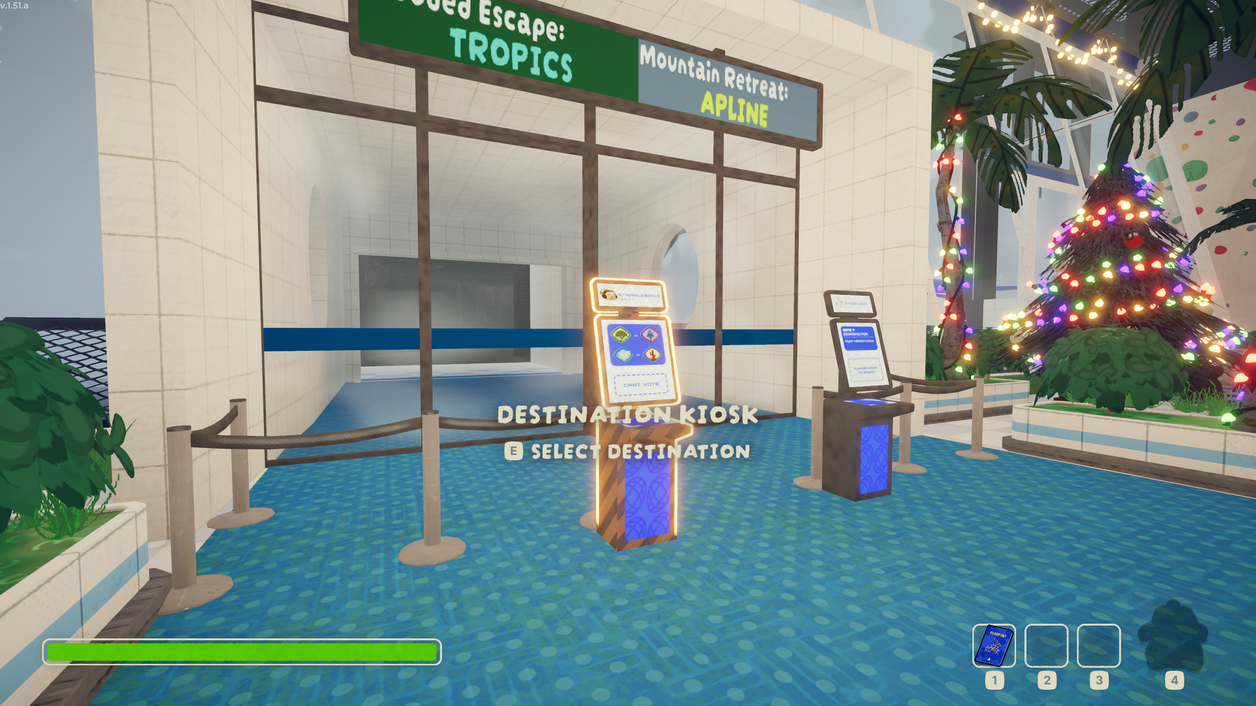 Destination kiosk sign in background