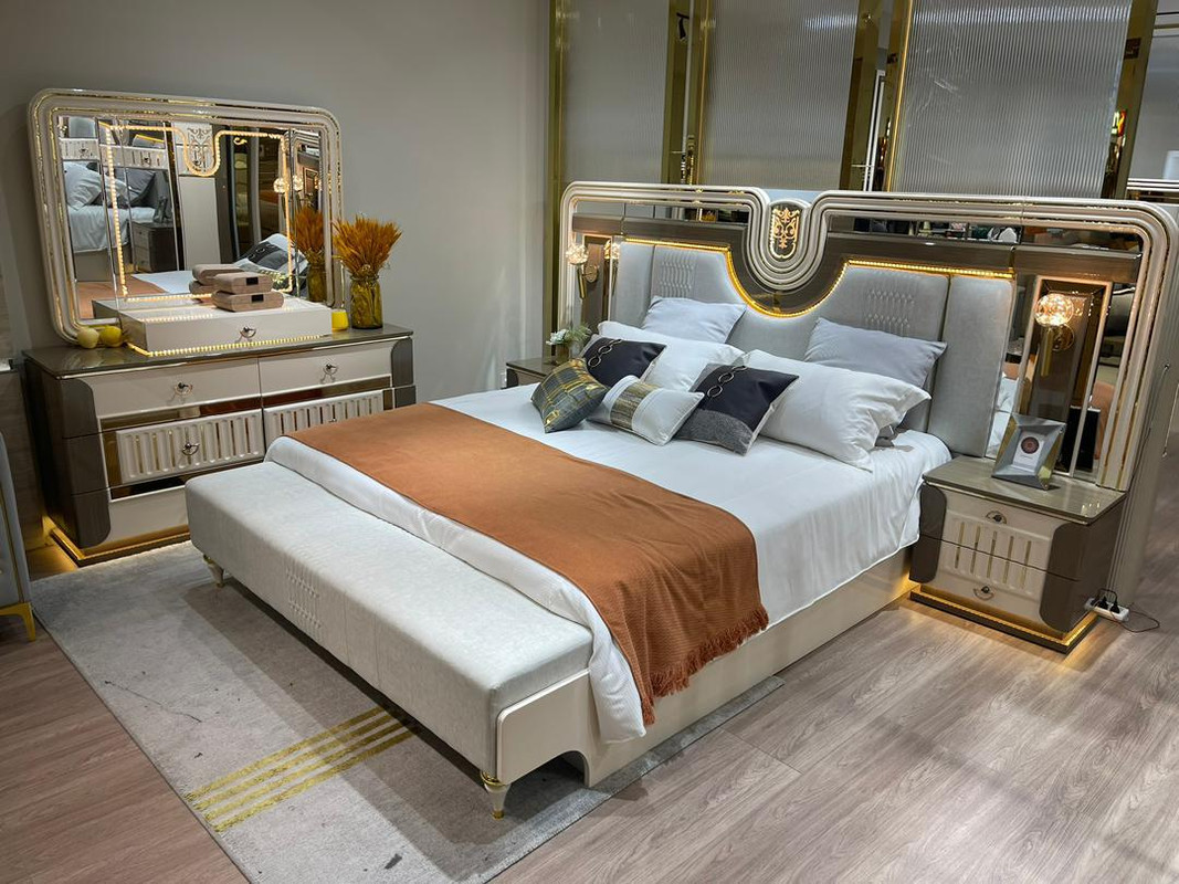 Modern bed frame and mattress in Lagos — Vbest Luxury Interiors