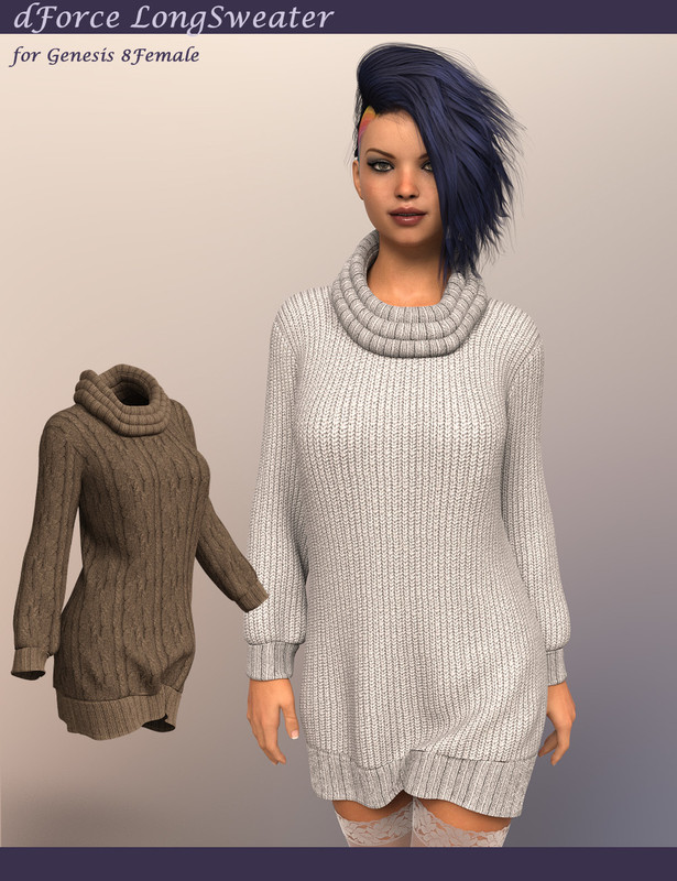 dForce LongSweater for Genesis 8 Female