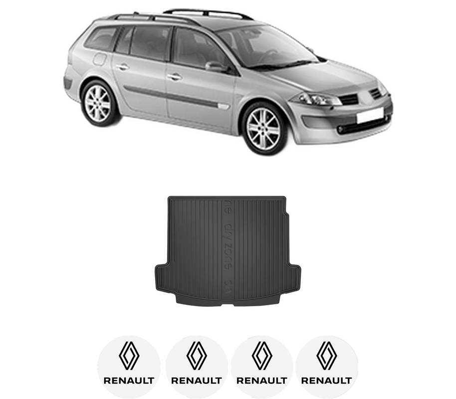 Tavita Portbagaj RENAULT MEGANE II Estate (KM0/1_) din 2003-2011, Protectie Portbagaj Auto, 4x Stickere auto cu RENAULT
