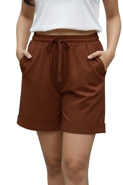 Women Cotton Shorts Rusty 1