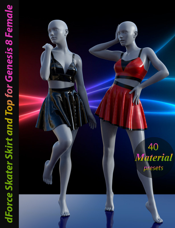 dForce Skater Skirt with Top for Genesis 8 Female