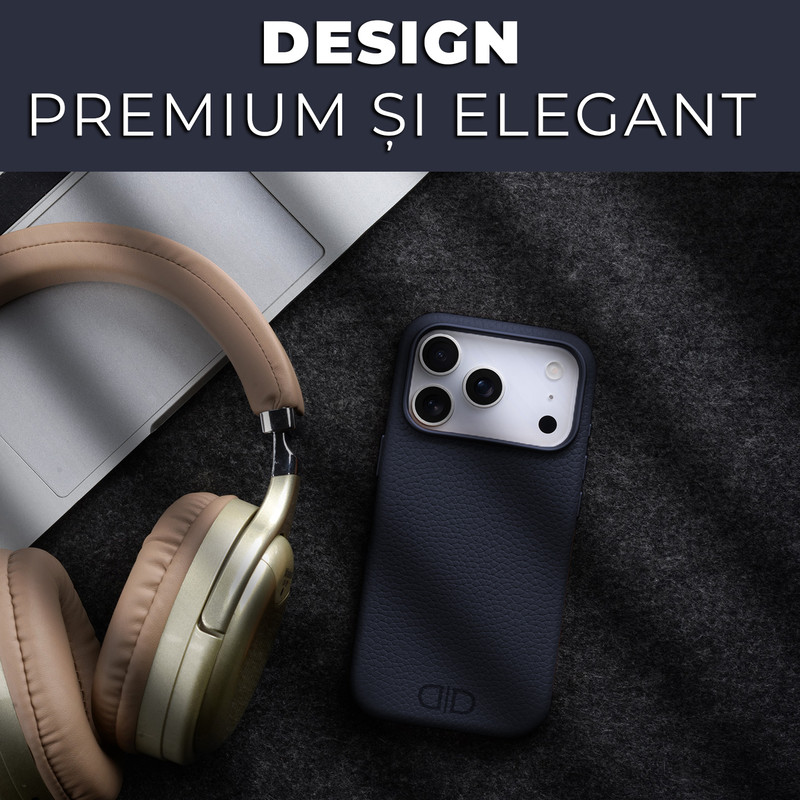Husa pentru Apple iPhone 17 Pro Max Daden Luxury din piele naturala, Magsafe, Calitate Premium, Handmade, Albastru 7 copy