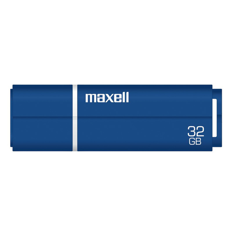 Memoria USB de 32GB de Maxell en color azul.