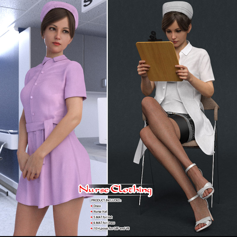 dForce Nurse Clothing And Poses For G8F dForce Nurse Clothing And Poses For G8F