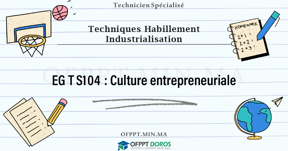 Sommaire détaillé du cours Culture entrepreneuriale EGTS104 OFPPT - Structure du module