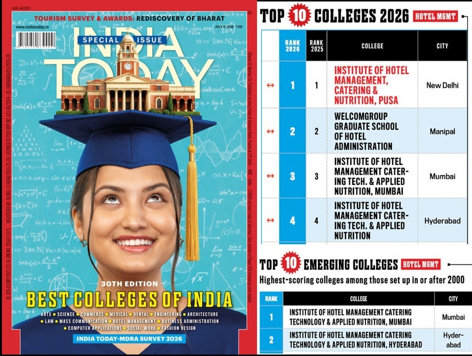 A Milestone of Excellence for IHM Hyderabad We are proud to be recognised among the nations lead
