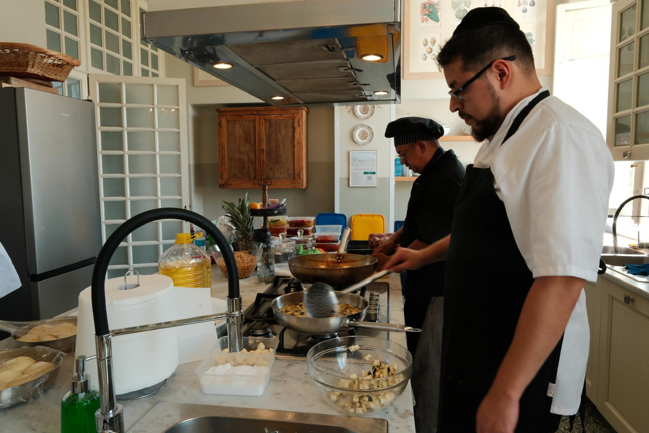 A chef at work, mid-service