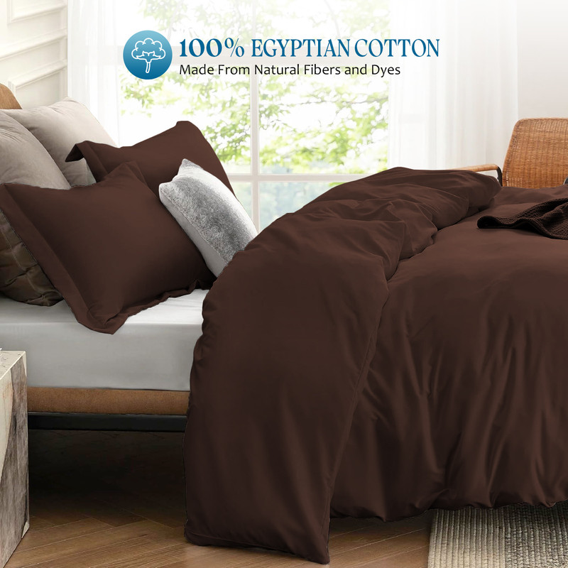 Picture of 1000 TC 100% Egyptian Cotton 1-Pc  Duvet Cover Zipper Closur Ultra Soft Durable and Fade Resistant Color Chocolate Solid size Twin/Twin Xl