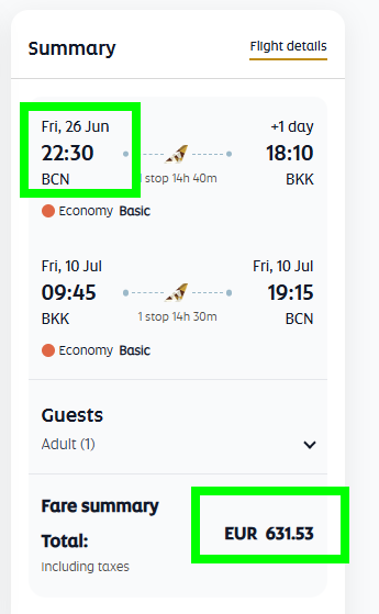 Vuelos a Tailandia: BCN>BKK JUNIO/JULIO2026 - Compañías Aéreas y Vuelos a Tailandia