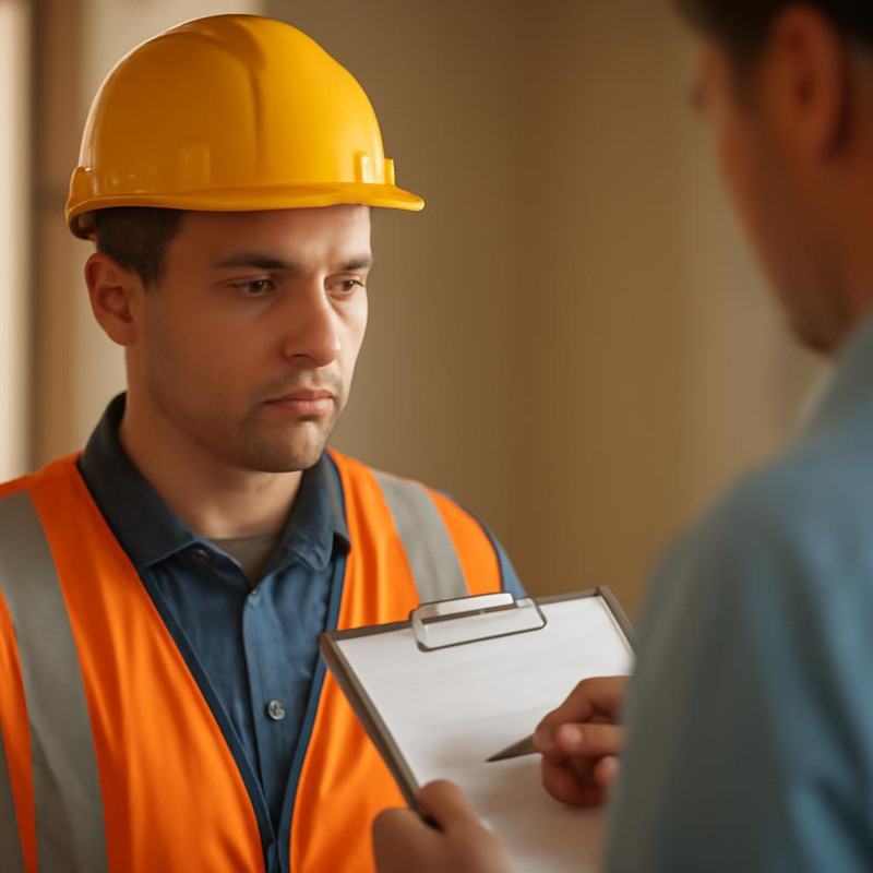 Сотрудник проходит проверку знаний по охране труда