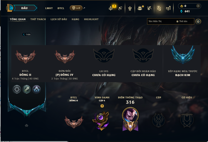 Acc LMHT # - Không Khung