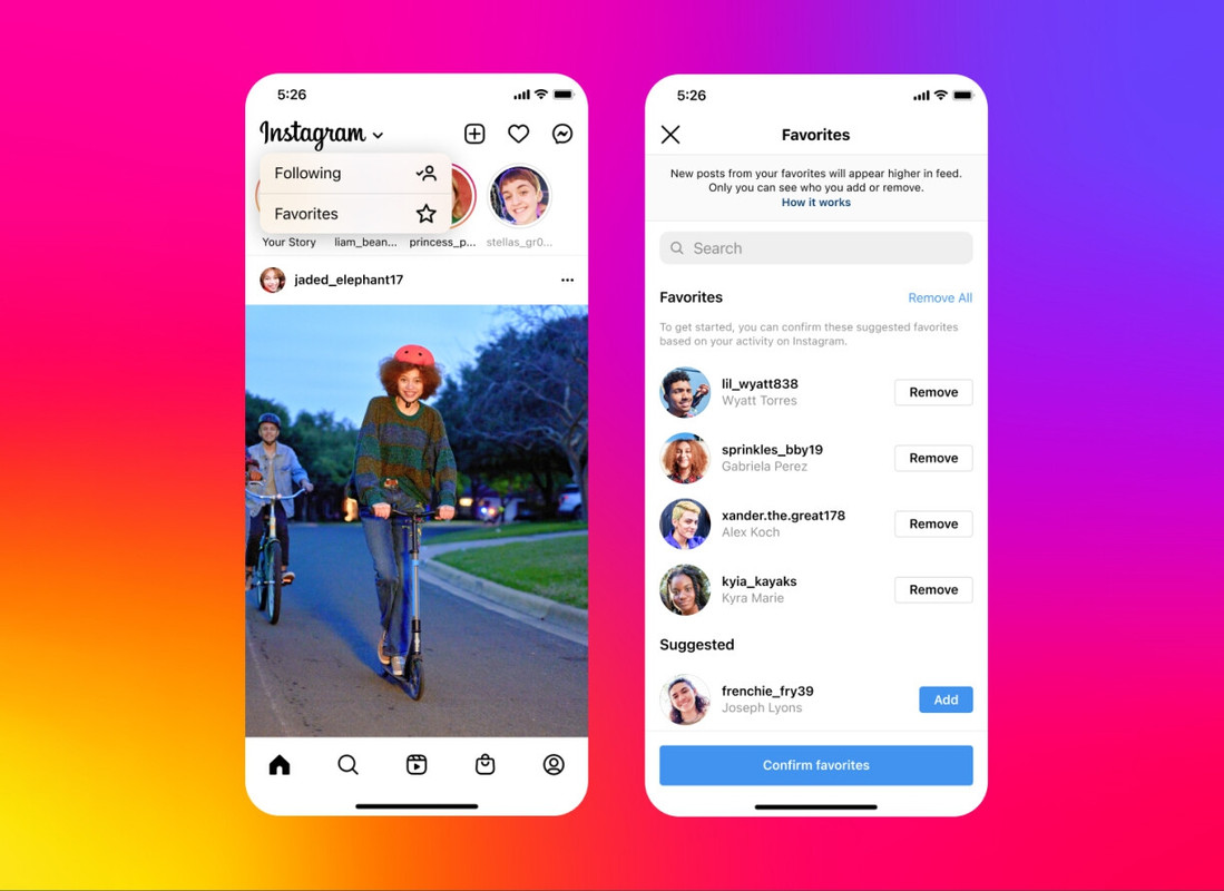 Instagram implementa ver publicaciones en orden cronológico o de favoritos