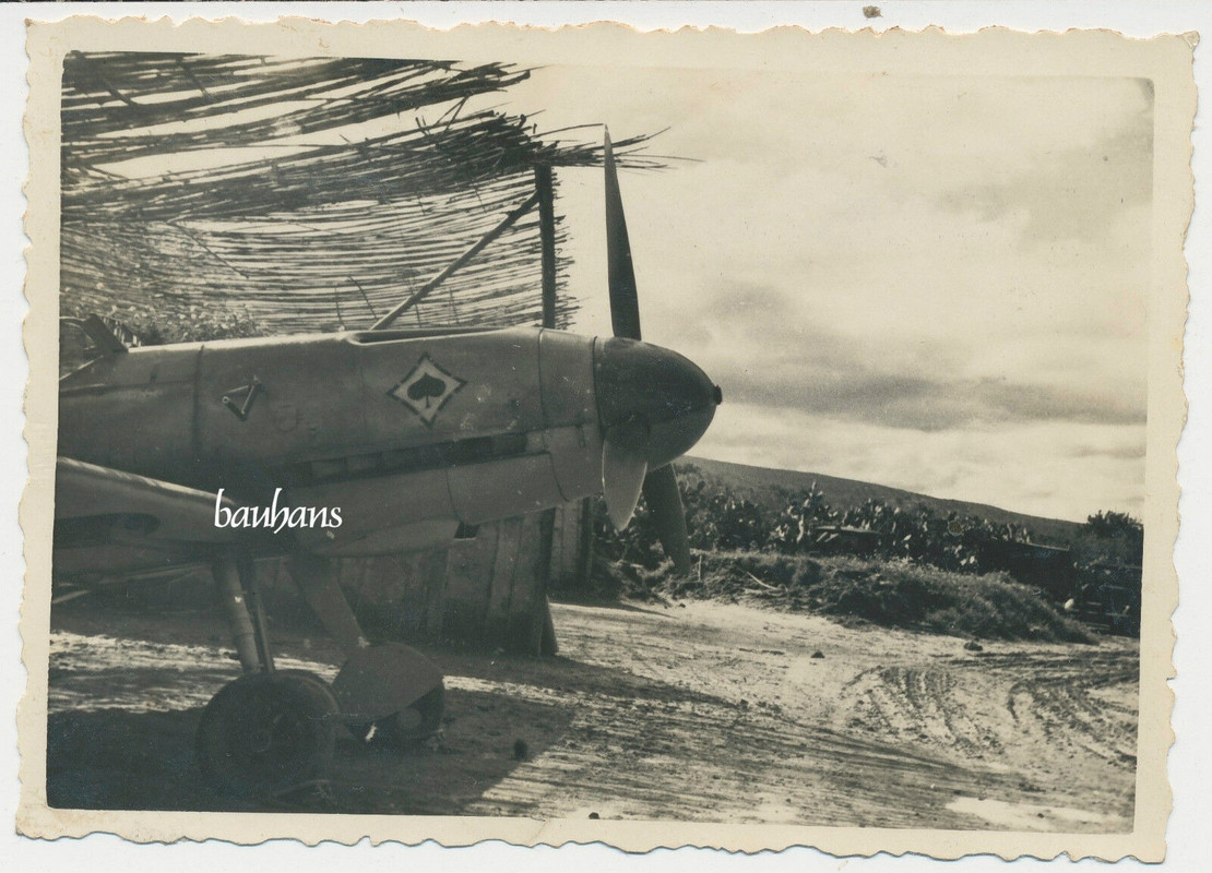Foto Flugzeug - Airplane Me 109 vom JG 53 Pik-As unter Tarn in Italien (3636)