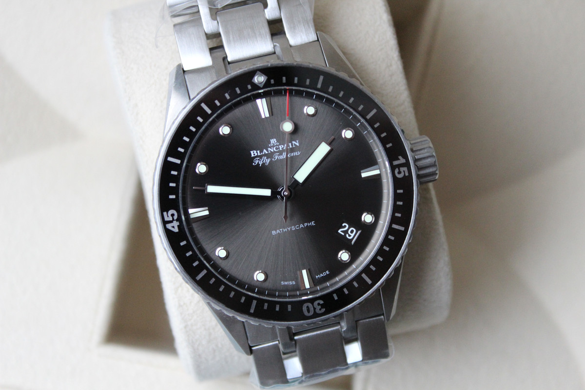 BLANCPAIN Fifty Fathoms Bathyscaphe 43mm 5000-1110-70B 2021 Box Papers Bracelet!