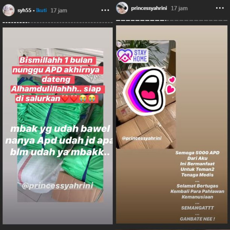 Unggahan Syahrani dan Syahrini