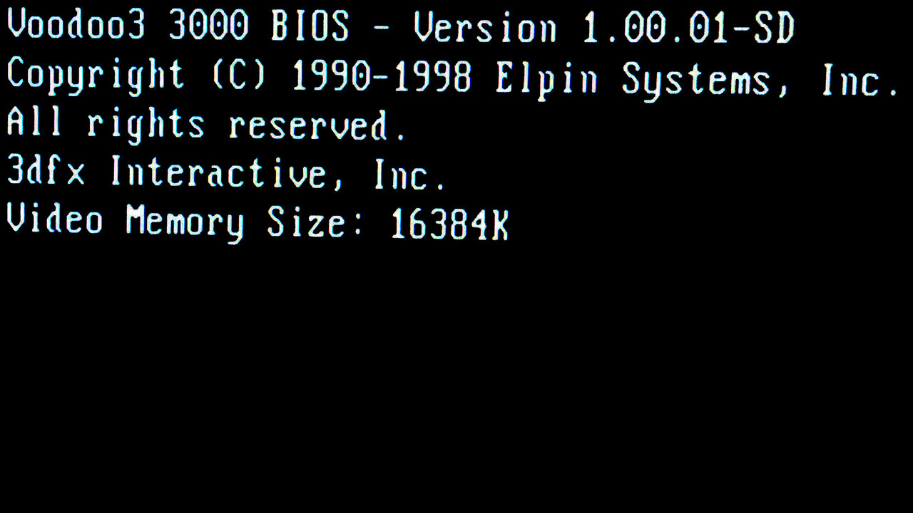 3dfx Voodoo 3 3000 (D) (Repair) BIOS POST
