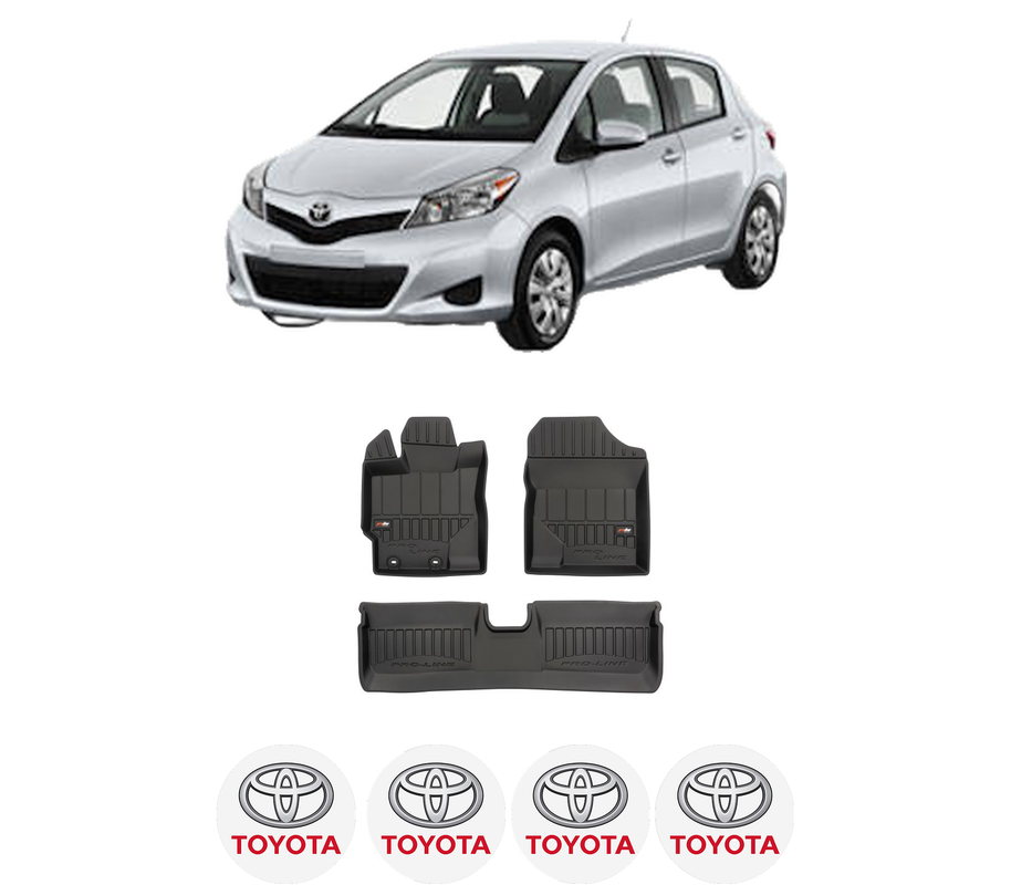 Set covorase presuri TOYOTA YARIS Hatchback Van (_P13_) din 2012-2020, auto, din cauciuc thermoplastic, 4 Stickere auto cu TOYOTA