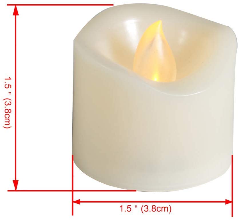 6PCS Battery Operated Flameless LED Tea Lights 5H Timing Candles 1.5”x1.9” 