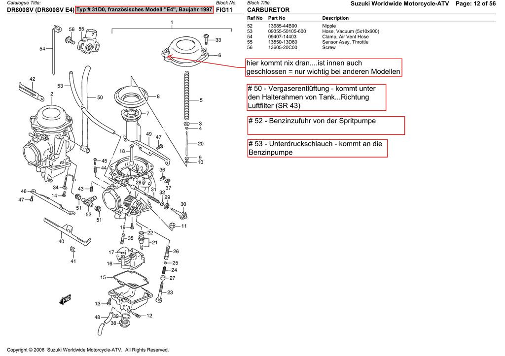 Vergaser Schnittdarstellung
