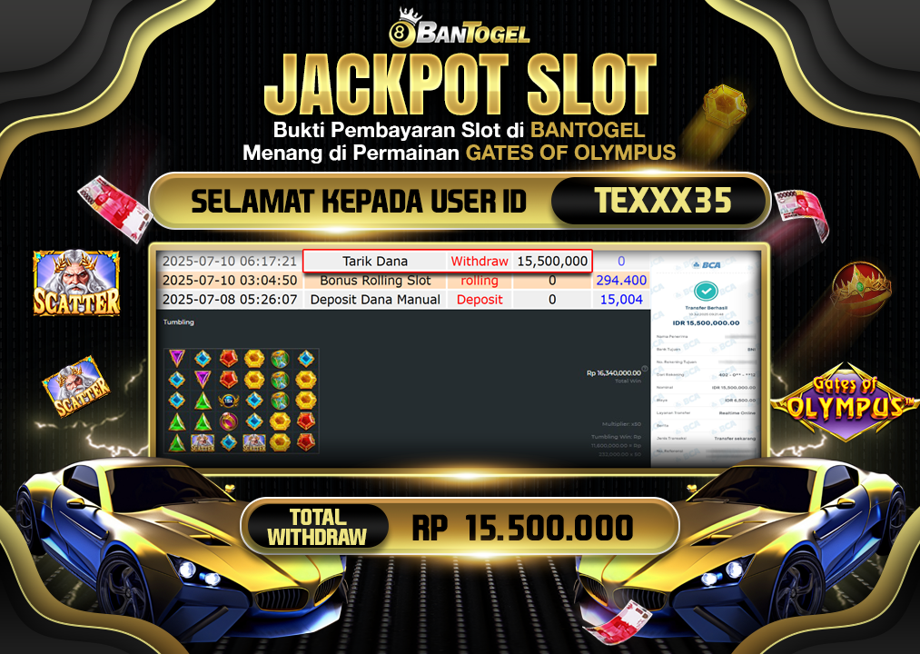 BUKTI JACKPOT LUNAS BANTOGEL