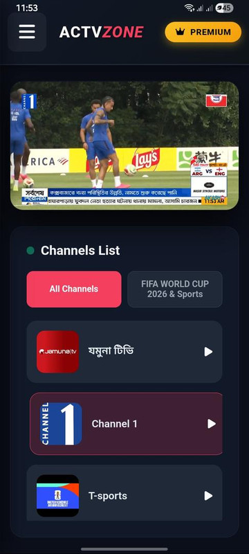 ACTvzone App Screen 2