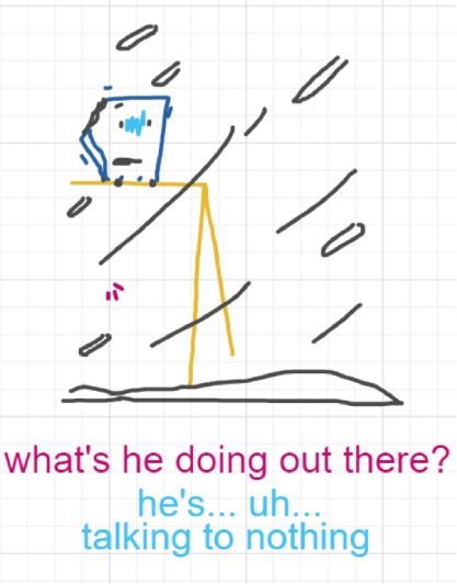 A panel from Chilly, episode two of the Board Boards object show by Furretwalk/WalkingFurret.