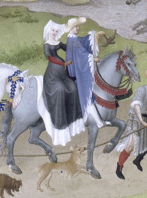 Riding side saddle v riding astride Treches-riches-heures