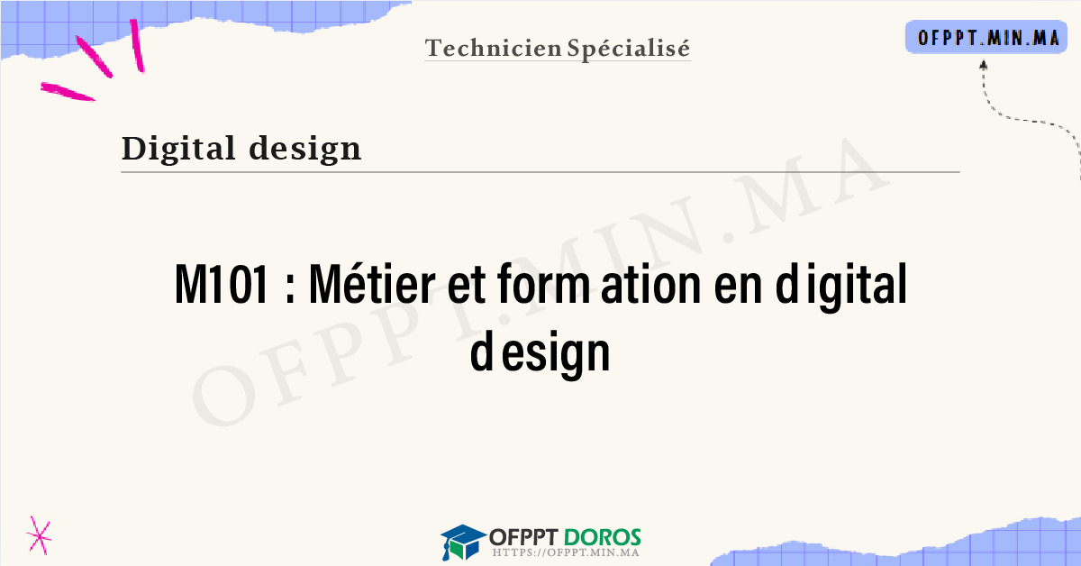 Sommaire détaillé du cours Métier et formation en digital design M101 OFPPT - Structure du module