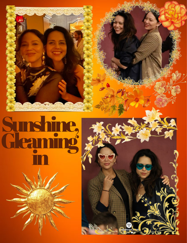 Fanfiction poster titled Sunshine Gleaming In featuring character graphics on an orange background