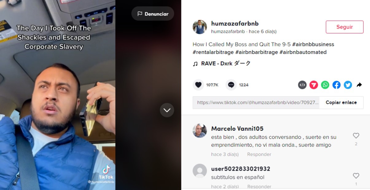 Joven renuncia épicamente a su trabajo y lo publica en TikTok