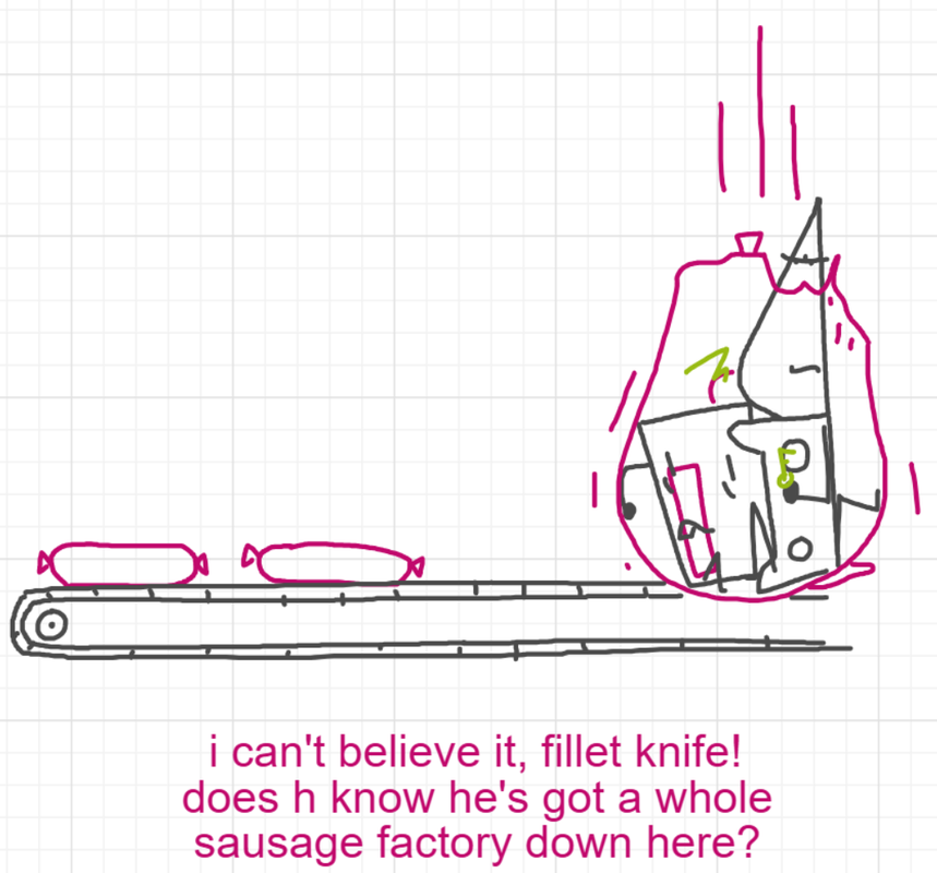 A panel from You're In Danger, Boy, episode seven of the Board Boards object show by Furretwalk/WalkingFurret.