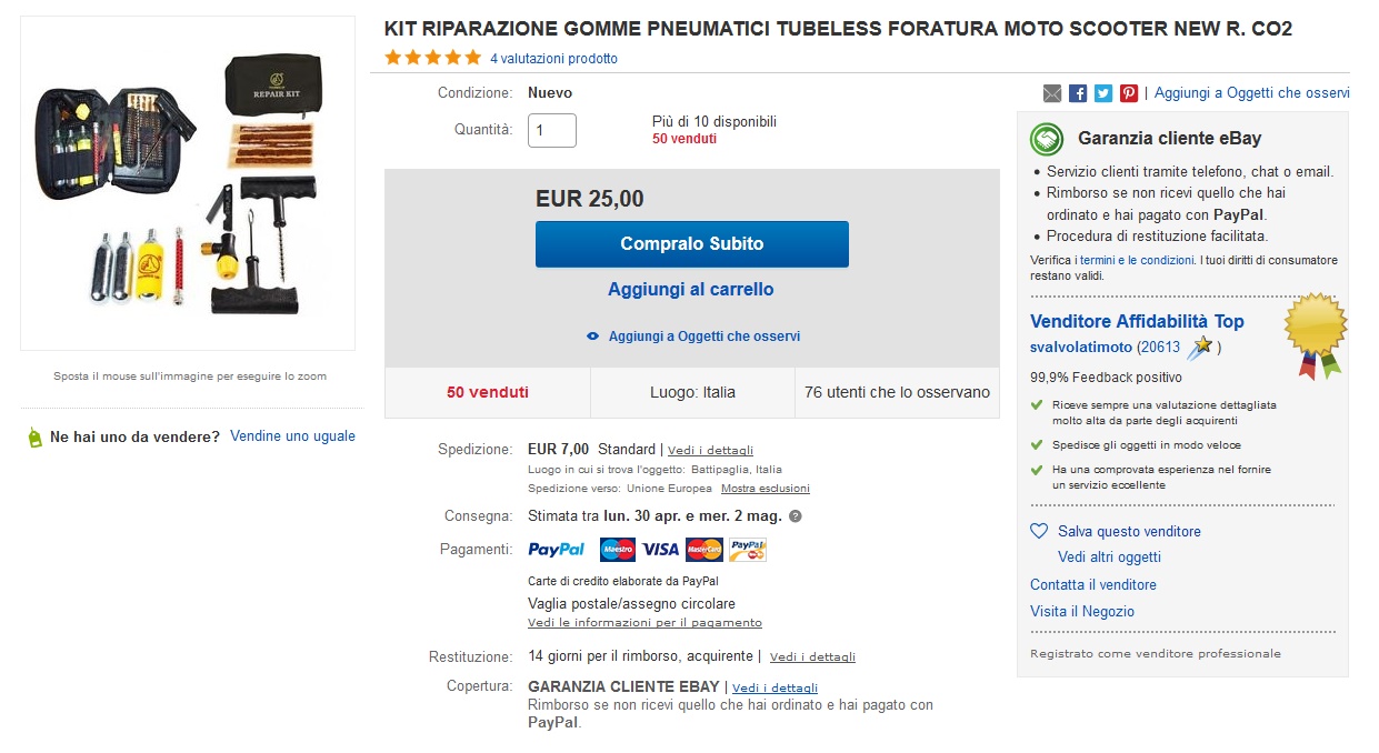 kit riparazione pneumatici