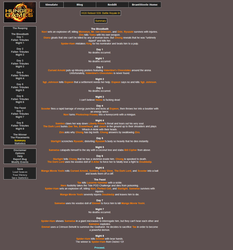 HGS Reboot Battle Royale III Summary
