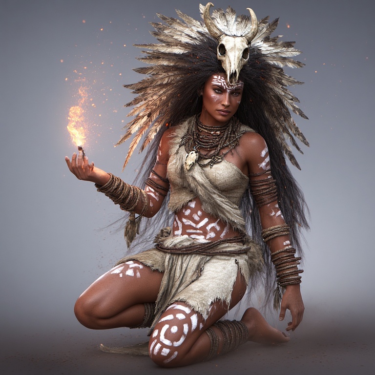 A-powerful-tribal-warrior-woma-(10)
