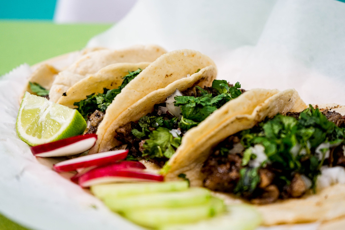 Mushroom and aubergine tacos